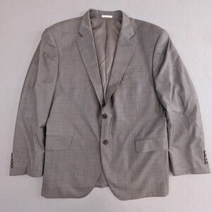 Peter Millar Blazer Men 46R Grey Two Button Sport Coat Made in Canada